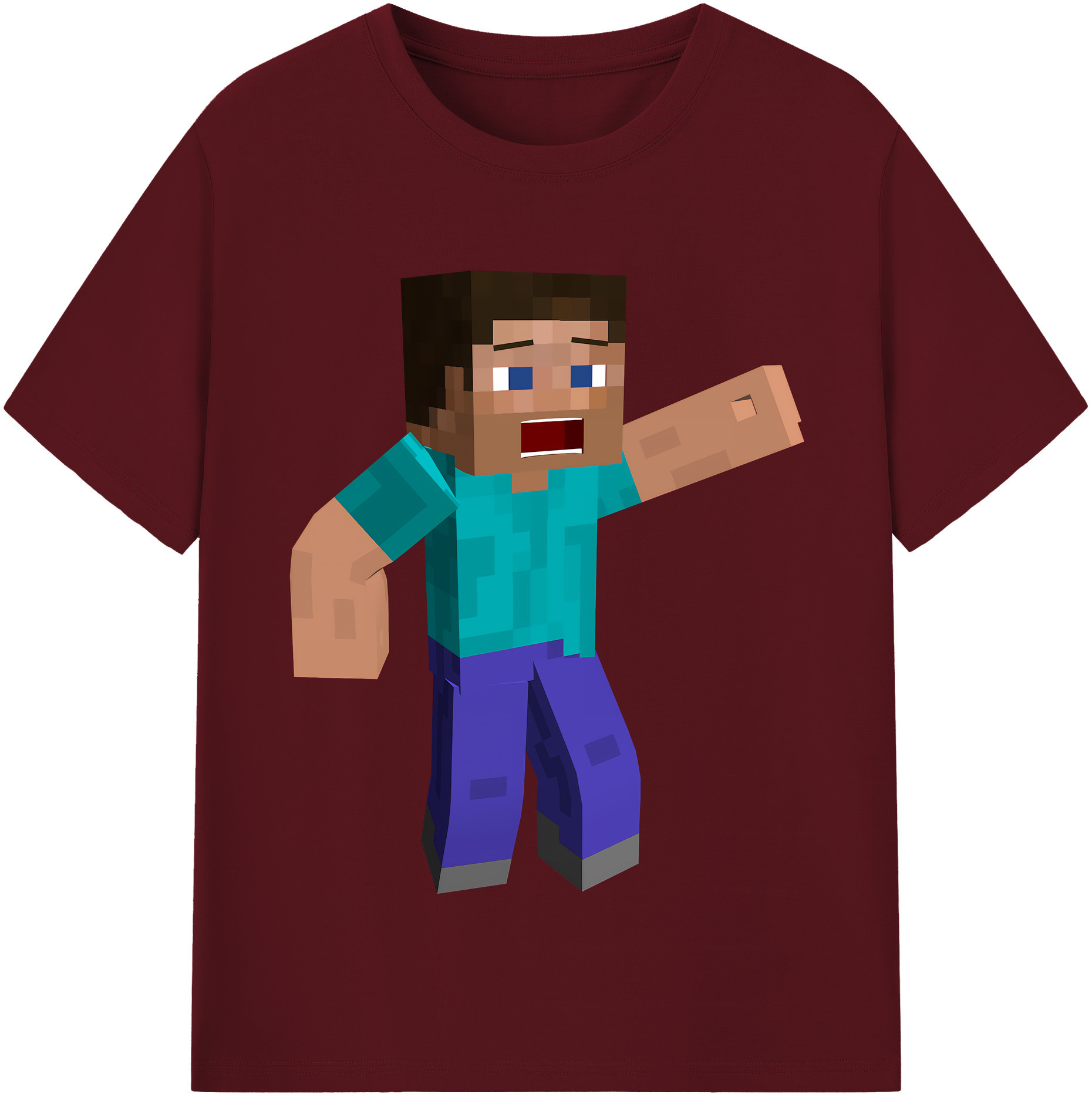 （画像用） マインクラフト ブロックの世界 Minecraft MC Block world 綿100％半袖Tシャツ（フロントプリント）